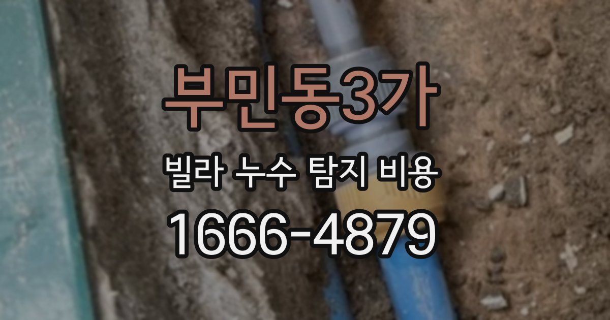 부민동3가 빌라 누수 탐지 비용