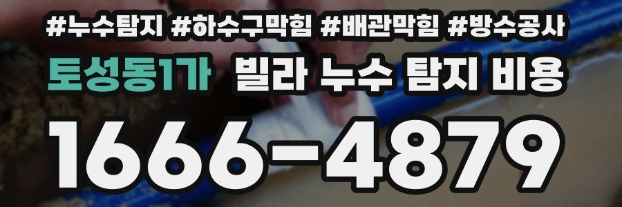 토성동1가 빌라 누수 탐지 비용