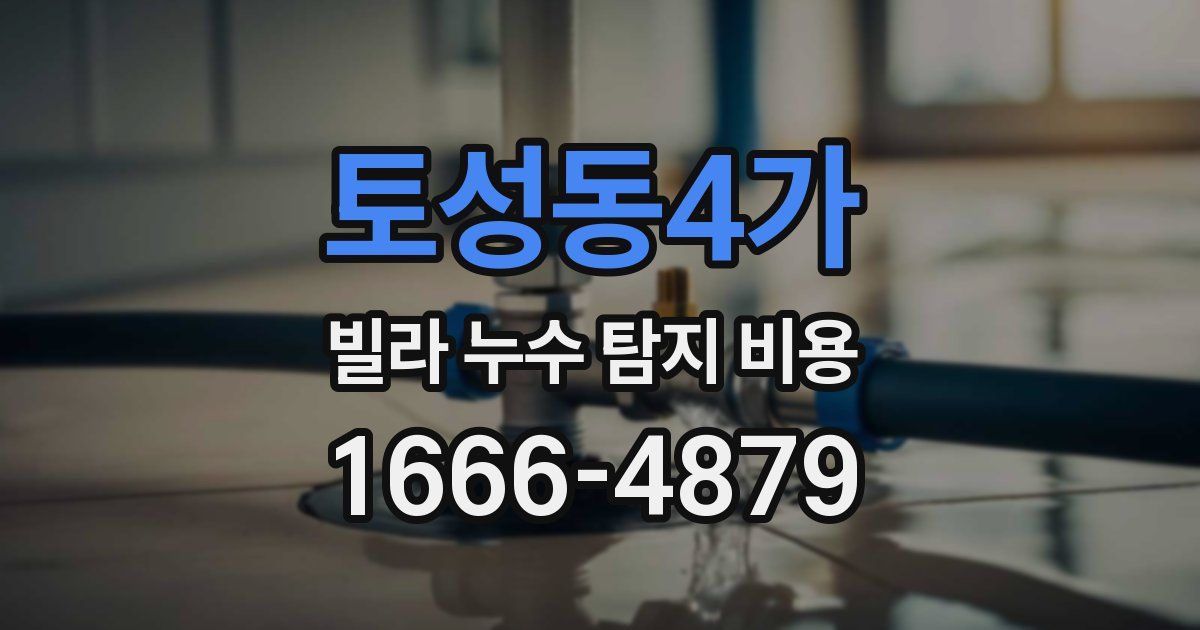 토성동4가 빌라 누수 탐지 비용