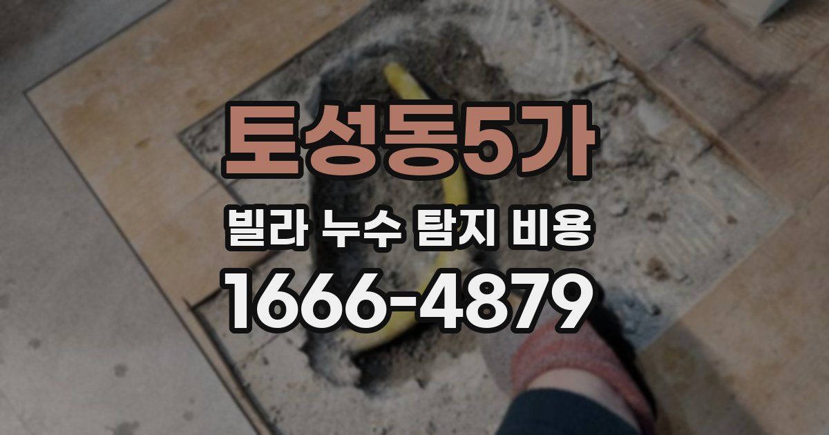 토성동5가 빌라 누수 탐지 비용