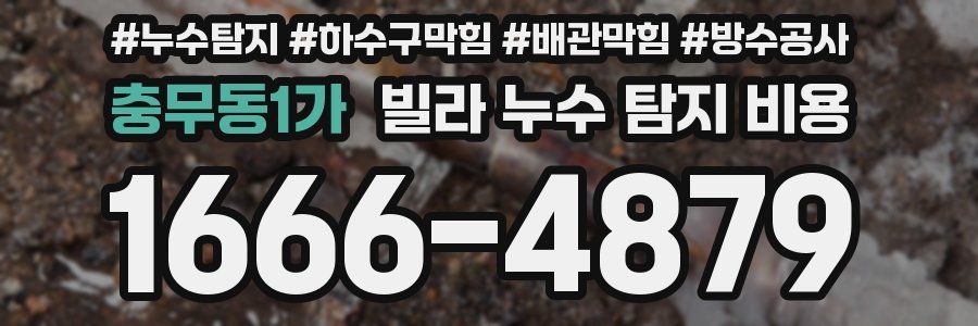 충무동1가 빌라 누수 탐지 비용