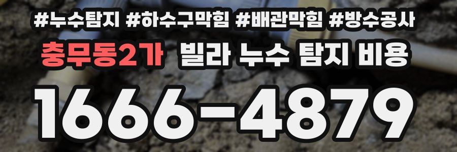 충무동2가 빌라 누수 탐지 비용