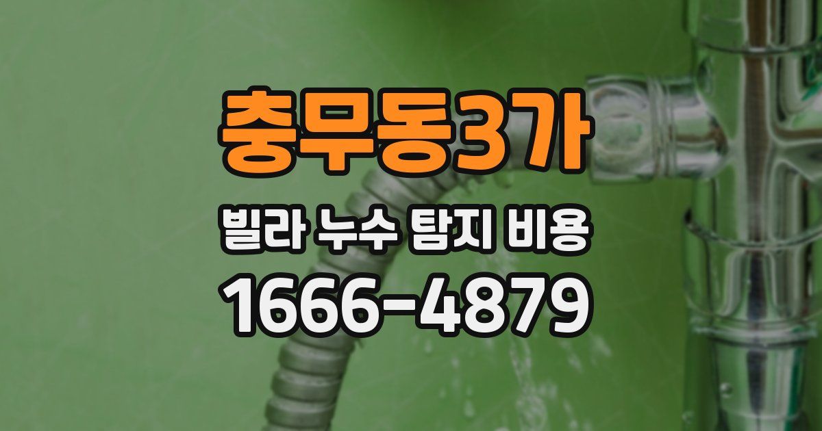 충무동3가 빌라 누수 탐지 비용