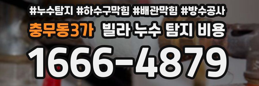 충무동3가 빌라 누수 탐지 비용