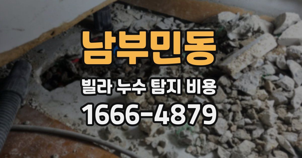 남부민동 빌라 누수 탐지 비용