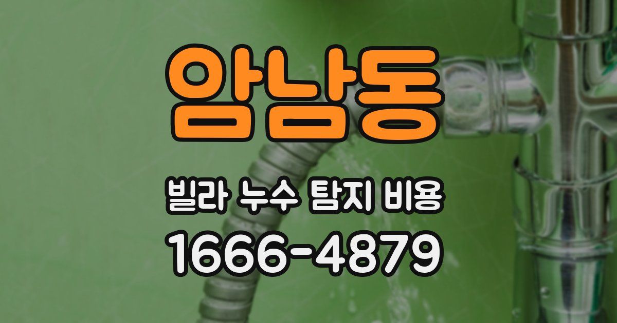 암남동 빌라 누수 탐지 비용