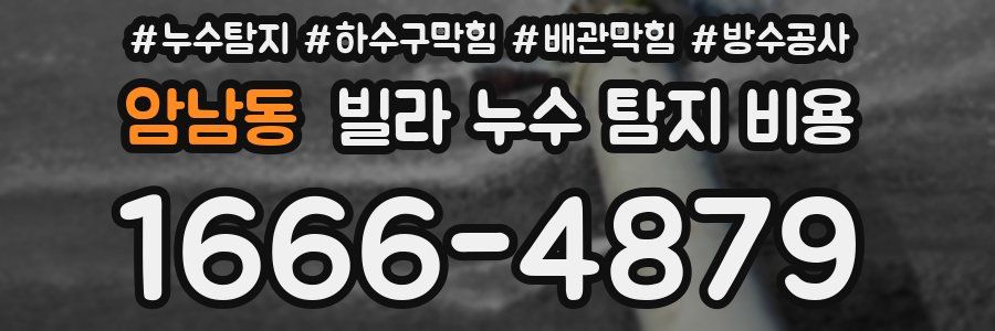 암남동 빌라 누수 탐지 비용