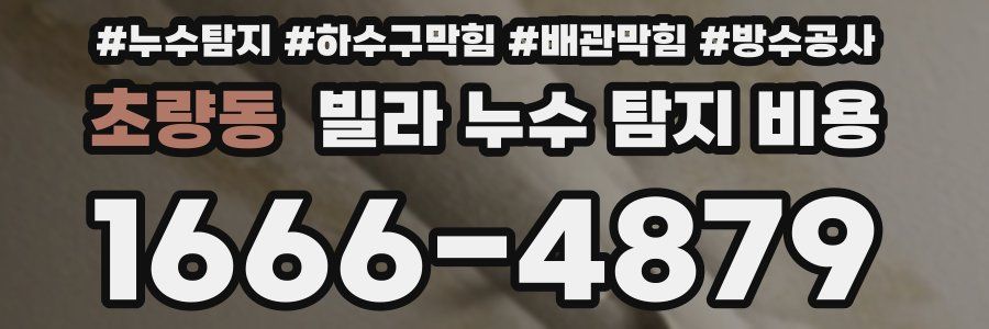 초량동 빌라 누수 탐지 비용