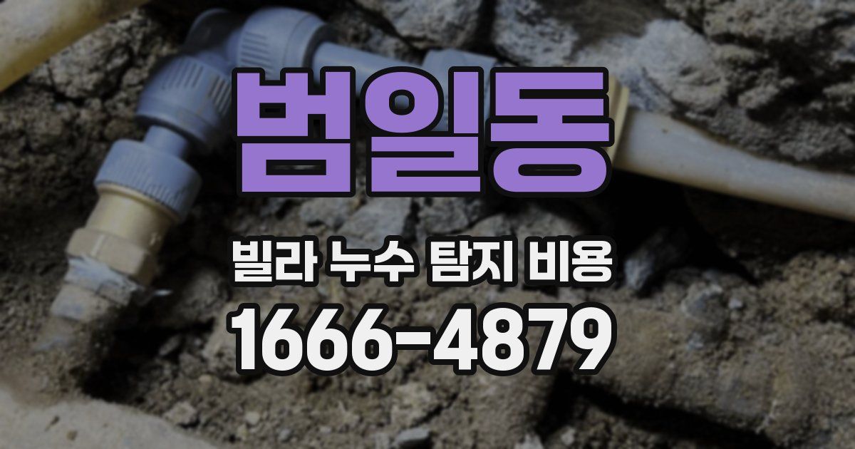 범일동 빌라 누수 탐지 비용