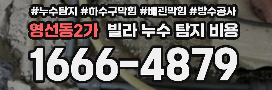 영선동2가 빌라 누수 탐지 비용