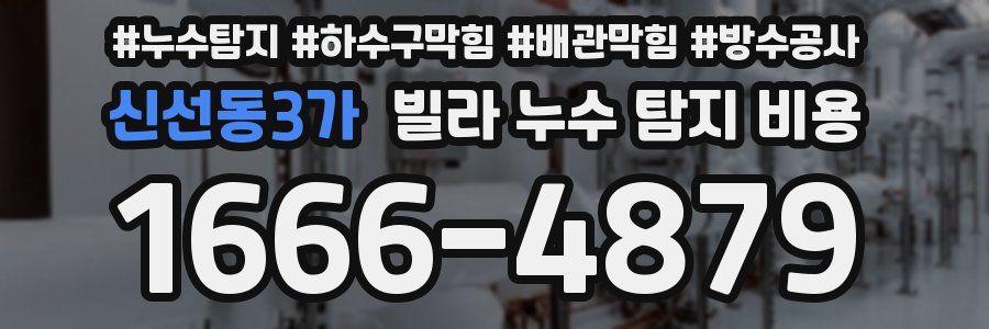신선동3가 빌라 누수 탐지 비용