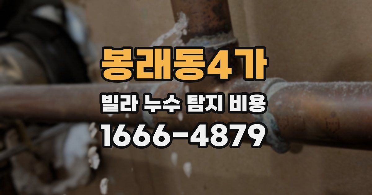 봉래동4가 빌라 누수 탐지 비용