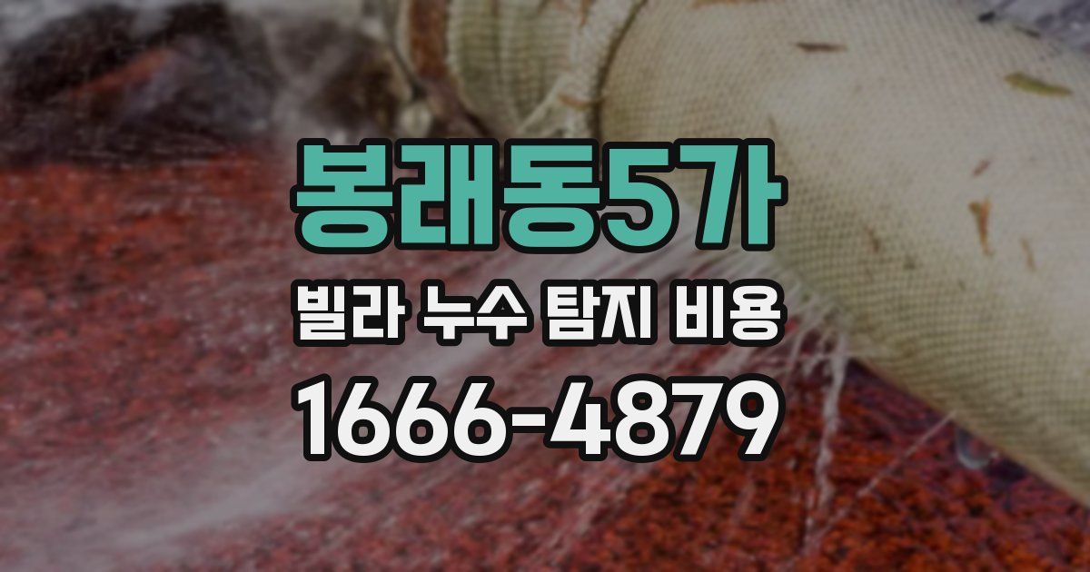 봉래동5가 빌라 누수 탐지 비용