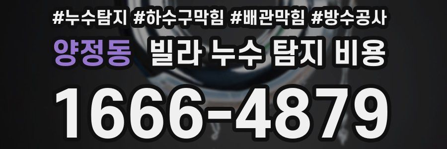 양정동 빌라 누수 탐지 비용