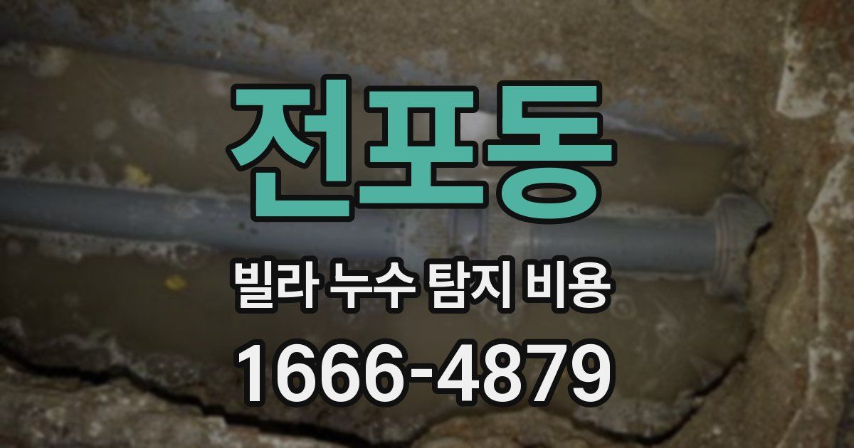 전포동 빌라 누수 탐지 비용