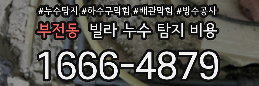 부전동 빌라 누수 탐지 비용