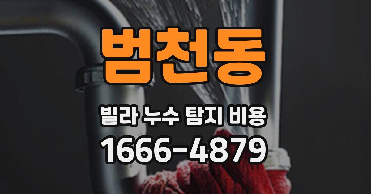 범천동 빌라 누수 탐지 비용