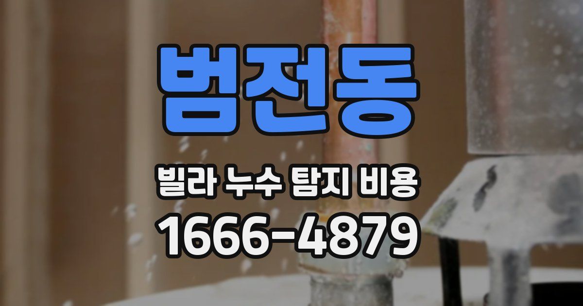 범전동 빌라 누수 탐지 비용