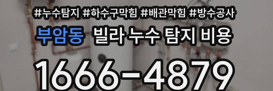 부암동 빌라 누수 탐지 비용