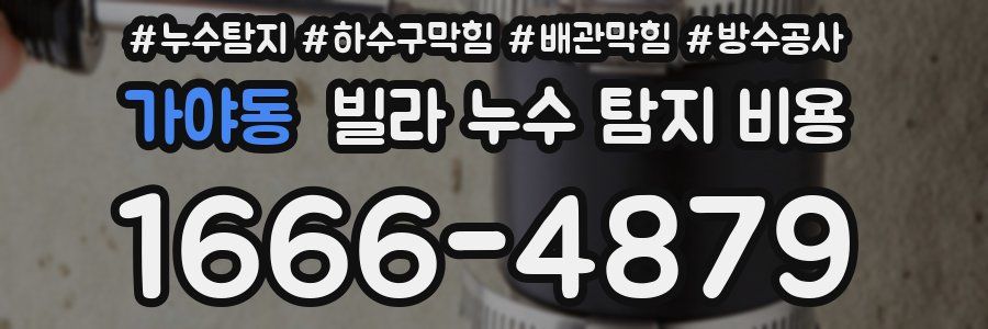 가야동 빌라 누수 탐지 비용