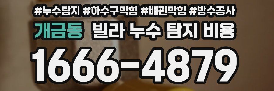 개금동 빌라 누수 탐지 비용