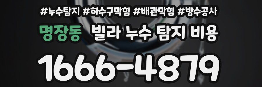 명장동 빌라 누수 탐지 비용