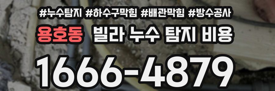 용호동 빌라 누수 탐지 비용