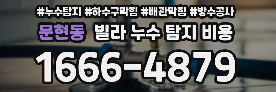 문현동 빌라 누수 탐지 비용