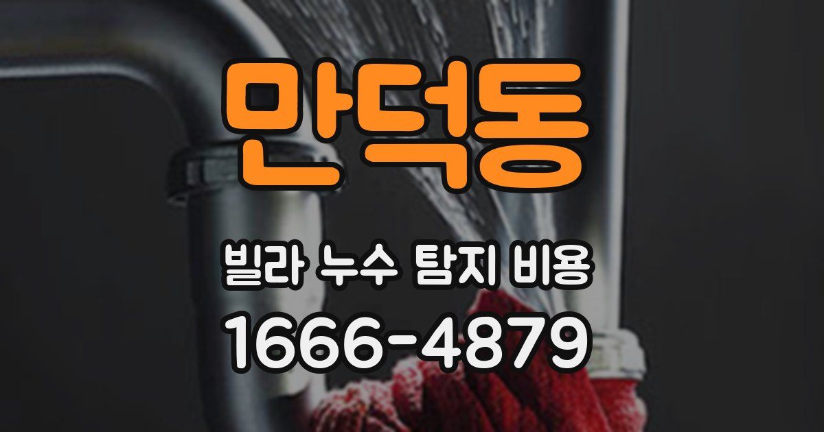 만덕동 빌라 누수 탐지 비용