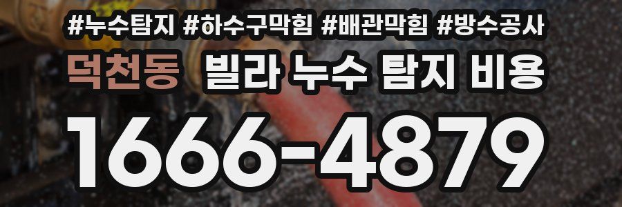 덕천동 빌라 누수 탐지 비용