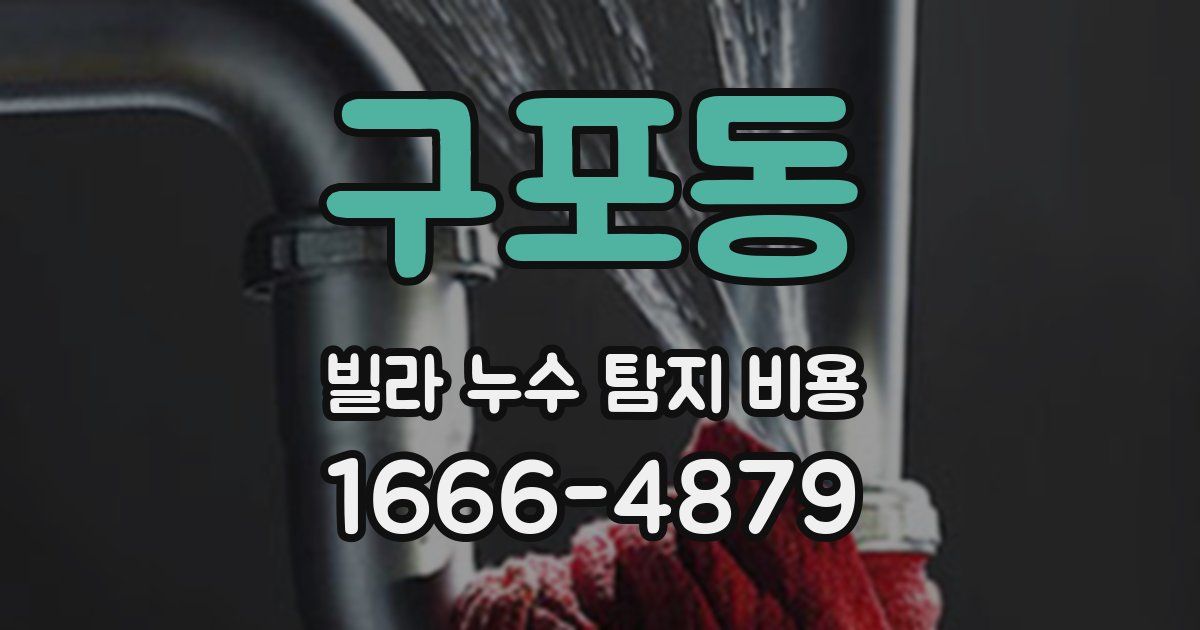 구포동 빌라 누수 탐지 비용