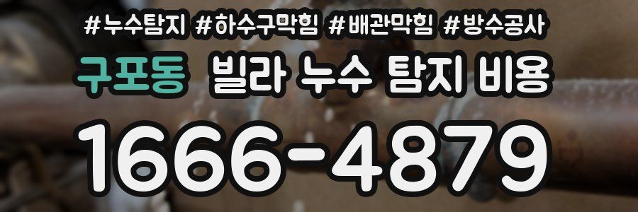 구포동 빌라 누수 탐지 비용