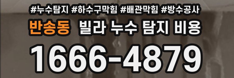 반송동 빌라 누수 탐지 비용