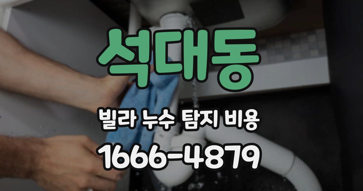 석대동 빌라 누수 탐지 비용