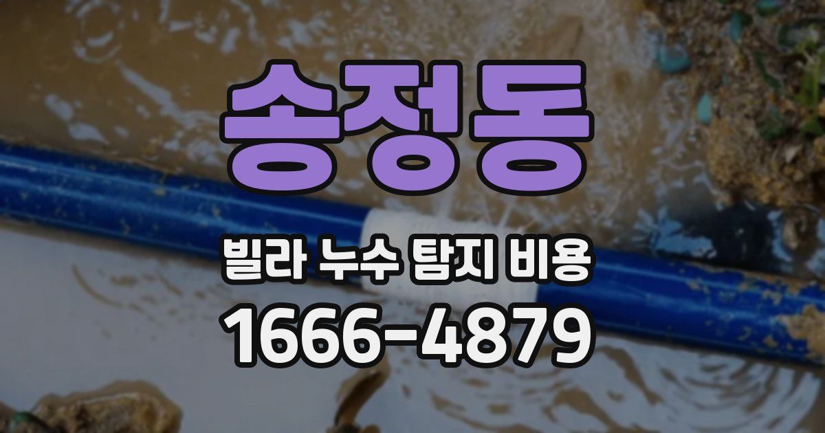 송정동 빌라 누수 탐지 비용