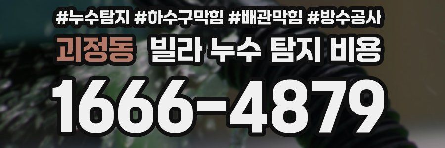 괴정동 빌라 누수 탐지 비용