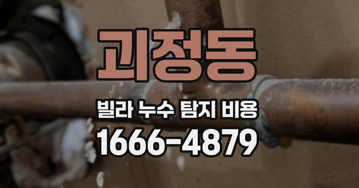 괴정동 빌라 누수 탐지 비용