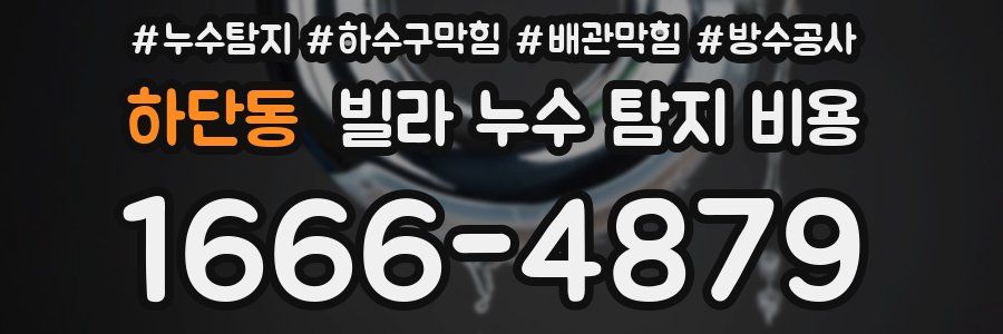 하단동 빌라 누수 탐지 비용