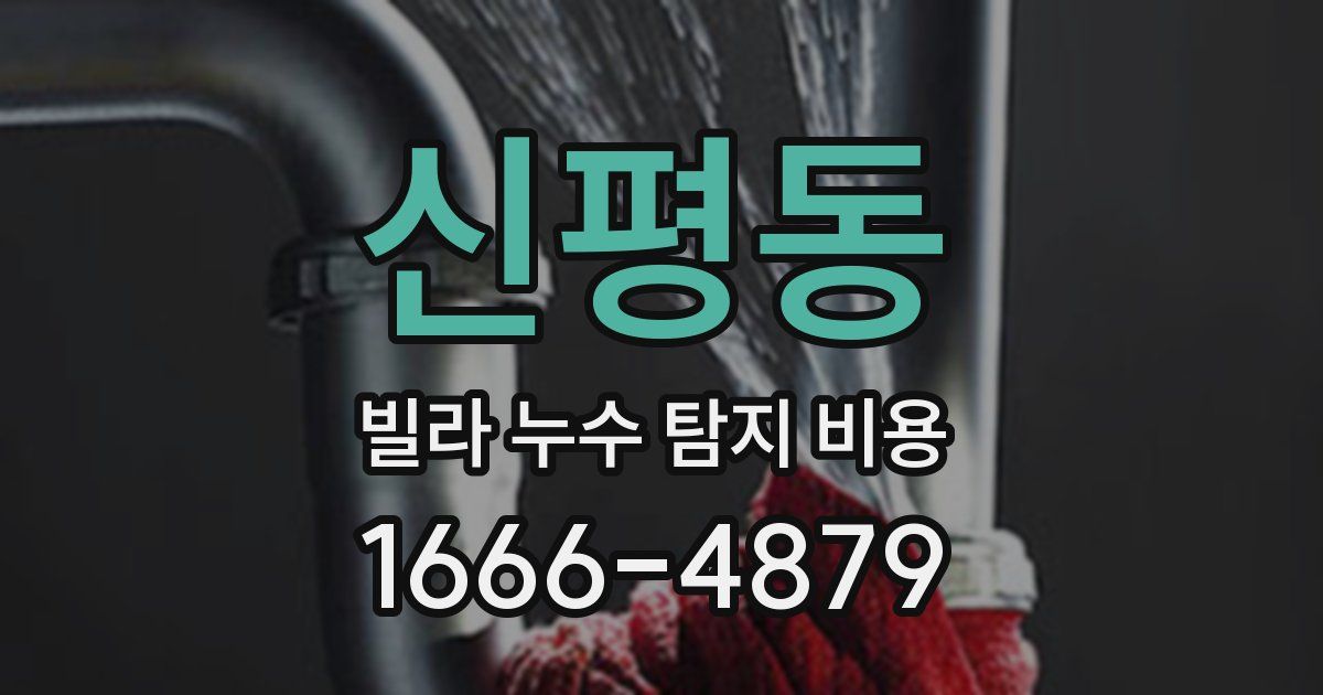 신평동 빌라 누수 탐지 비용