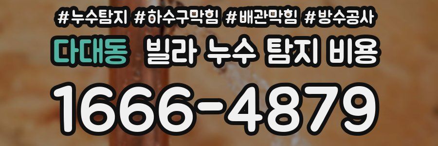 다대동 빌라 누수 탐지 비용