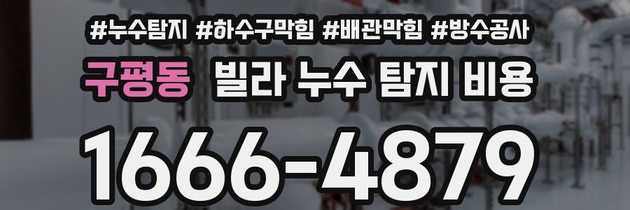 구평동 빌라 누수 탐지 비용