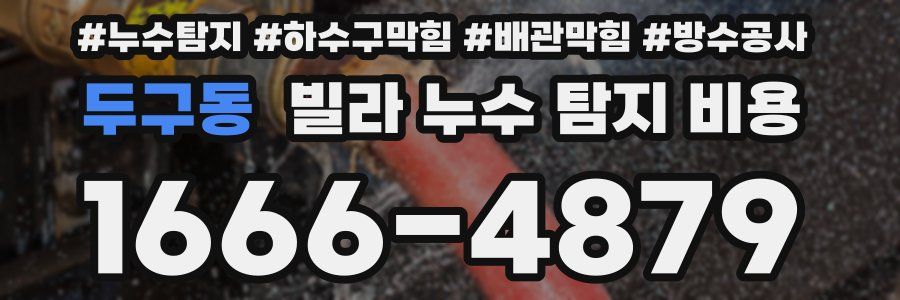 두구동 빌라 누수 탐지 비용