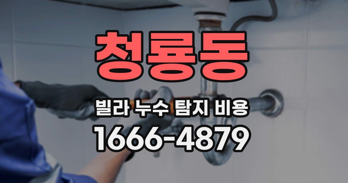 청룡동 빌라 누수 탐지 비용