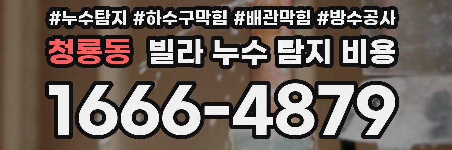 청룡동 빌라 누수 탐지 비용