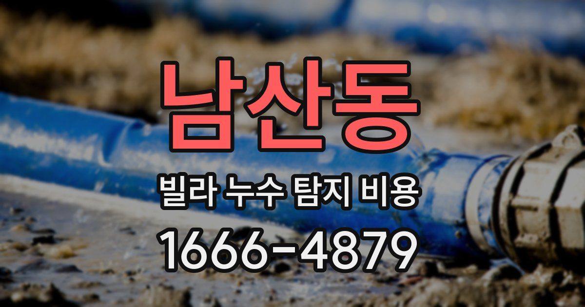남산동 빌라 누수 탐지 비용
