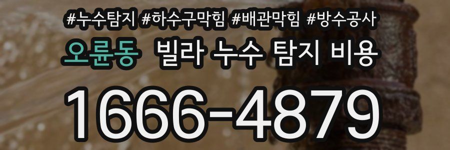 오륜동 빌라 누수 탐지 비용