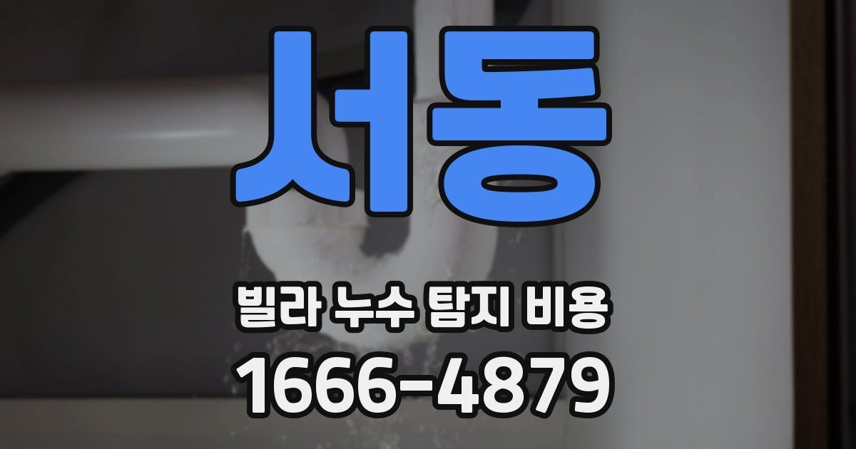 서동 빌라 누수 탐지 비용