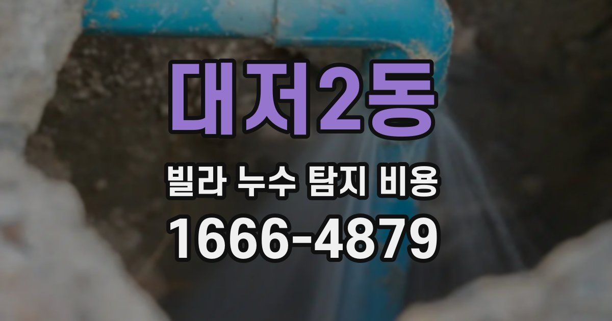 대저2동 빌라 누수 탐지 비용
