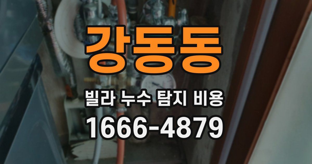 강동동 빌라 누수 탐지 비용