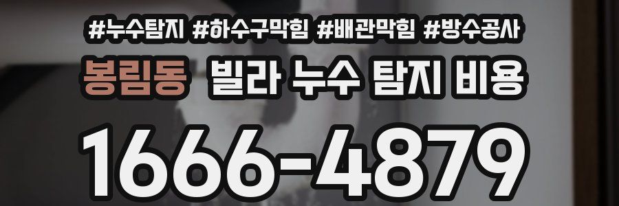 봉림동 빌라 누수 탐지 비용